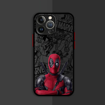 Marvel Deadpool Hard PC Luxury Matte Cover Case for iPhone 16 15 XR X 14 16 Plus XS Max 13 Mini 15 16 Pro Max 12 11 Pro 12 Pro