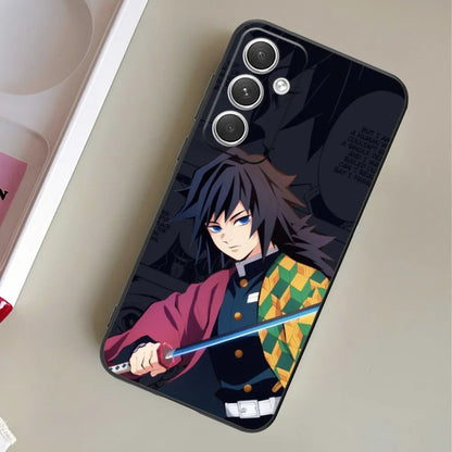 Demon😈Slayer Mobile Phone Case for Samsung Galaxy S24 S23 S22 Ultra Black Phone Cover