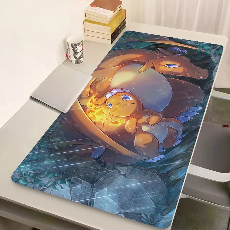 Japan Anime Magma Mouse Pad Laptop Kawaii P-pokemon C-charizard Keyboard Rug PC XXL Rug Gamer Cabinet Mousepad Big Cool Desk Mat