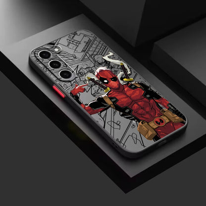 Marvel Hero Frosted Translucent For Samsung Galaxy S24 S23 S22 S21 S20 FE S10 S9 S8 Plus Ultra Pro 5G Funda
