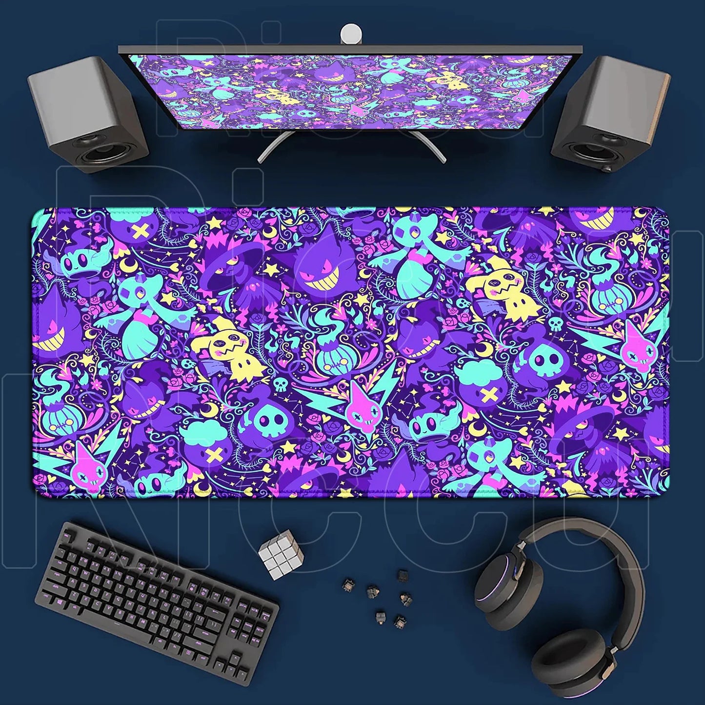 2026 New P-pokemon Gengar Wallpaper Cool Mouse Pad Gaming Large Anime Desk Keyboard Mats Non-slip Rubber Speed E-sports Mousepad