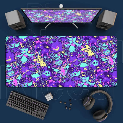 2026 New P-pokemon Gengar Wallpaper Cool Mouse Pad Gaming Large Anime Desk Keyboard Mats Non-slip Rubber Speed E-sports Mousepad