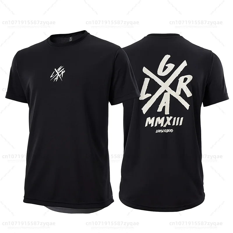 Loose Rider-Cycling Sweatshirt for Men, Short Sleeve, Enduro Motocross, BMX, Sweat-Wicking, Wet, New