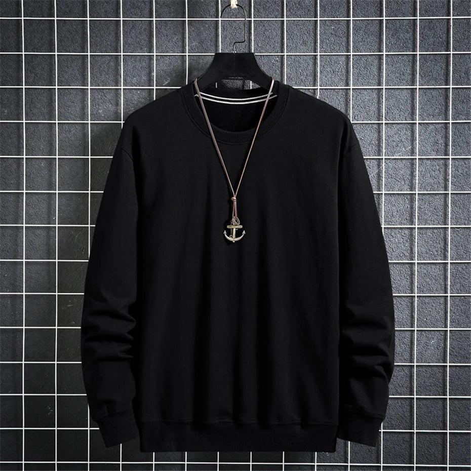 Solid Color Sweatshirts Men 10XL Plus Size Sweatshirt Spring Autumn Tracksuit Men Solid Pullover Big Size 10XL