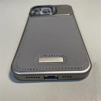 Metal Lens Holder Frameless Leather Magnetic Case For Iphone 16 Pro Max 15 14 Plus 13 12 Promax Magsafe Wireless Charge Cover