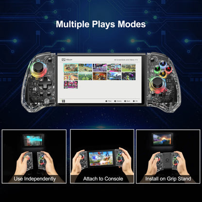 LinYuvo KS41 流星灯无线 Joycons 控制器，适用于 Switch/OLED，具有可编程/运动控制/双振动/涡轮功能