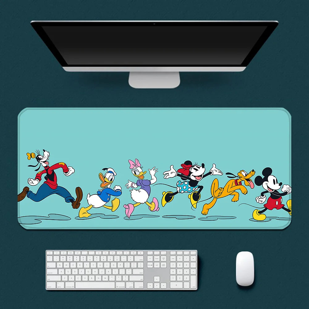 Cute Anime Mickey Minnie Mousepad HD Printing Computer Gamers Locking Edge Non-slip Mouse Pad XXL90x40cm Keyboard PC Desk Pad