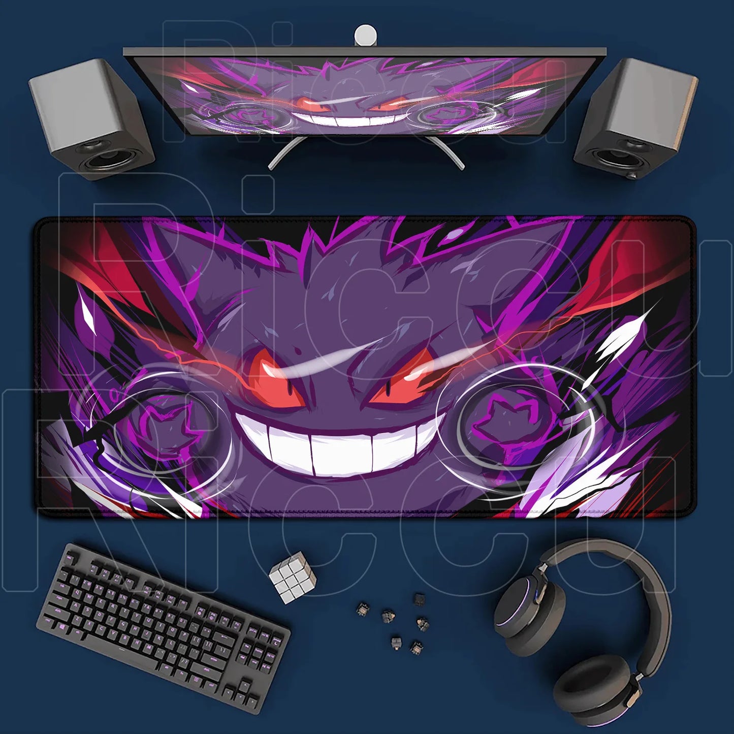 2026 New P-pokemon Gengar Wallpaper Cool Mouse Pad Gaming Large Anime Desk Keyboard Mats Non-slip Rubber Speed E-sports Mousepad