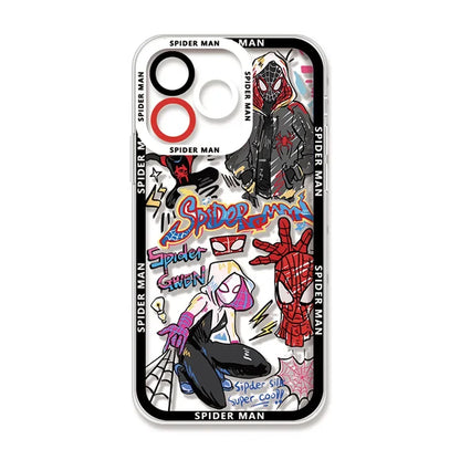 Spider Mannn Phone Case For iPhone 15 14 Pro Max 13 12 Mini 11 Pro XR XS X 8 7 6 6S Plus SE 2020 Clear Soft Silicone Cover