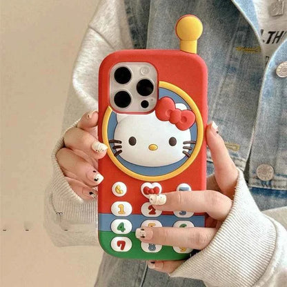 3D Phone Shaped Colorful Cat Silicone Cover Case For 13 14 15 16 Pro Max 11 12