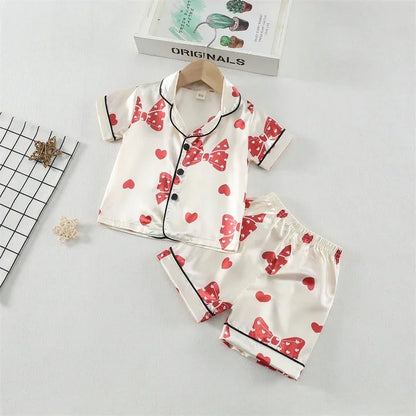 New Summer Baby Clothes Suit Infant Pajamas Children Girls Sleepwear Shirt Shorts 2Pcs/Sets Kids Clothing Toddler Casual Costume