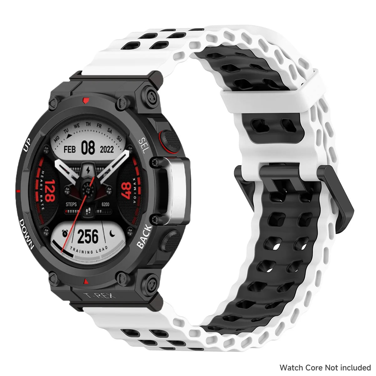 Marine band for Amazfit watch T-rex 3/2/ultra two-tone elastic silicone strap for T-Rex/T Rex Pro breathable sport bracelet