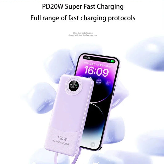 Power Bank Super Fast Charging 120W 200000mAh Ultralarge Capacity Mobile Power External Battery For Samsung Iphone Huawei