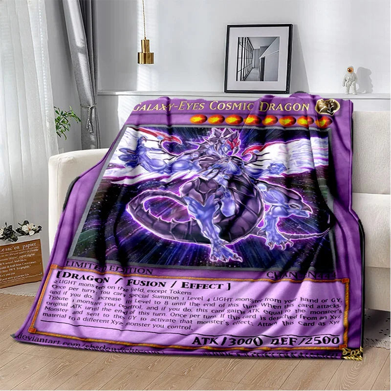 3D Monster Gold Card Cartoon  Yu-Gi-Oh Anime Dack Magician Game Soft Flannel Blanket