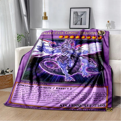 3D Monster Gold Card Cartoon  Yu-Gi-Oh Anime Dack Magician Game Soft Flannel Blanket