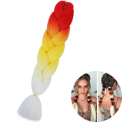 AZQUEEN 24 Inches Jumbo Braiding Hair Synthetic Hair Extensions Afro Ombre Crochet Braid Hair Wholesale For Women