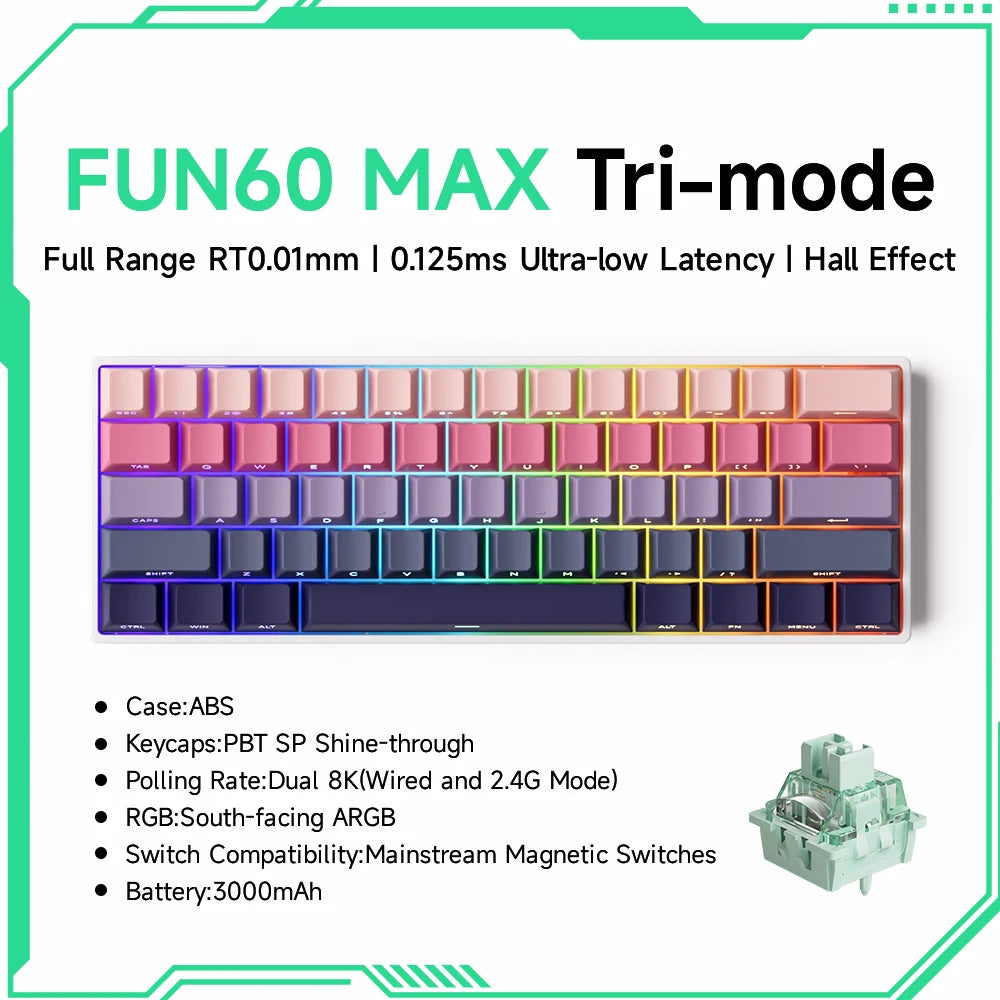 AKKO MonsGeek FUN60 magnetic switch keyboard, ARGB