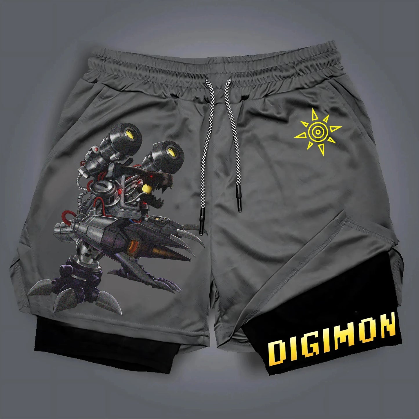 Digimon Peripheral Products Digital Monster Print Men's Shorts Streetwear GYM Sports Men's 2025 Summer Fashion Street Shorts
