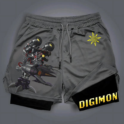 Digimon Peripheral Products Digital Monster Print Men's Shorts Streetwear GYM Sports Men's 2025 Summer Fashion Street Shorts