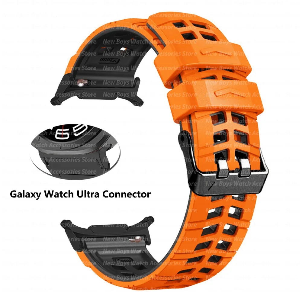 Silicone Band for Samsung Galaxy Watch Ultra 47mm Galaxy ULTRA 47MM No Gaps Quick Fit Sport Bracelet Curved End ultra 47 Strap