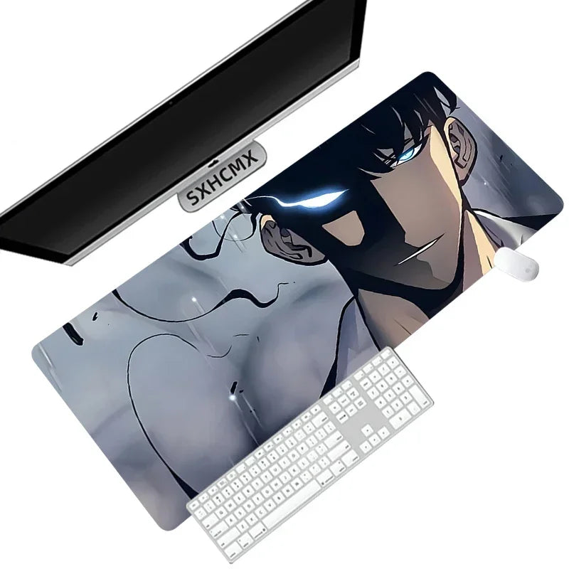 Gaming Mouse Pad Anime Solo Leveling Large Desk Mat XXL Computer Accessories Mousepad 900x400 Stitch Edge Rubber Keyboard Mat
