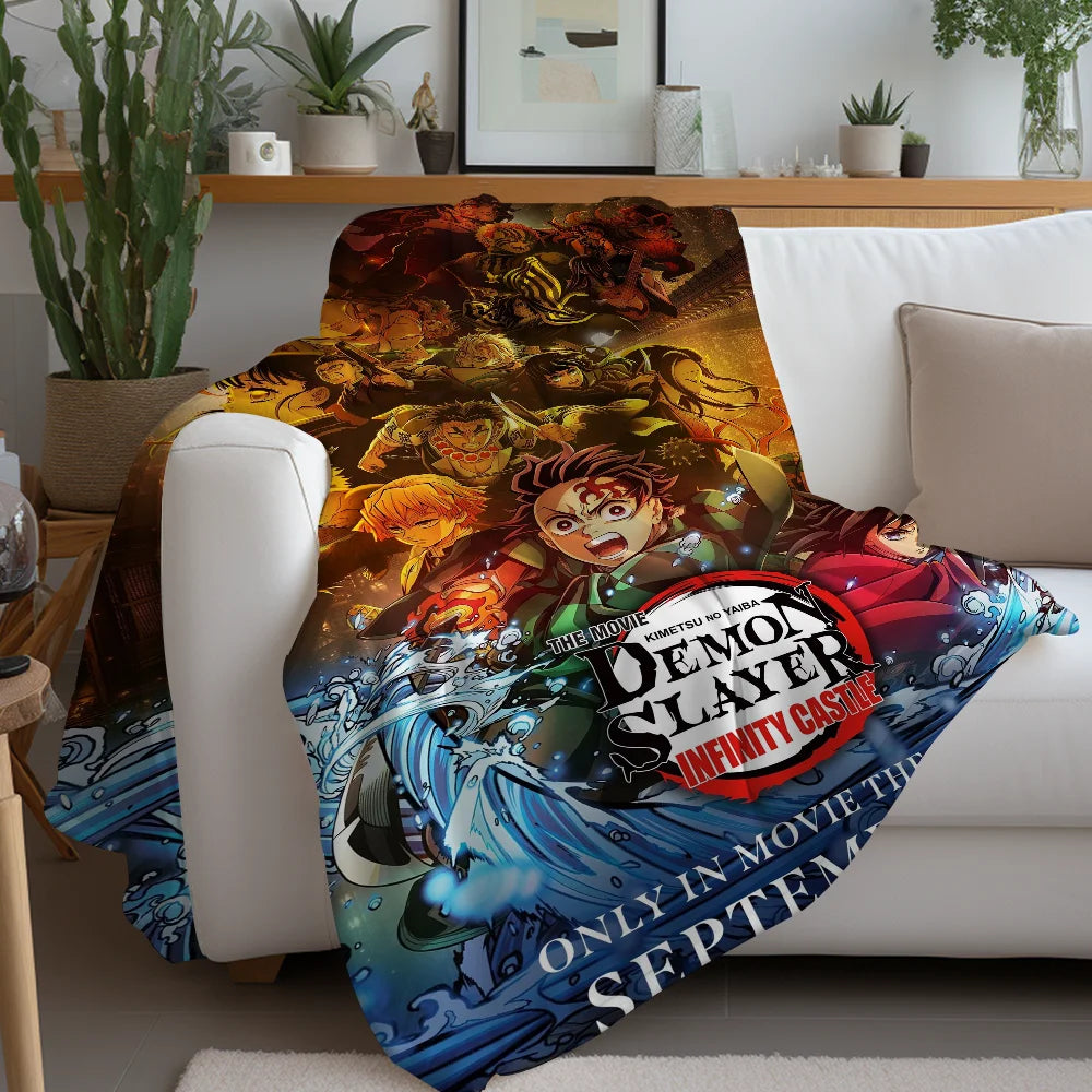 ANIME DEMON SLAYER Blanket Design Lightweight  For Dorms, Naps, Living Room, Office,Sofa,All-Season