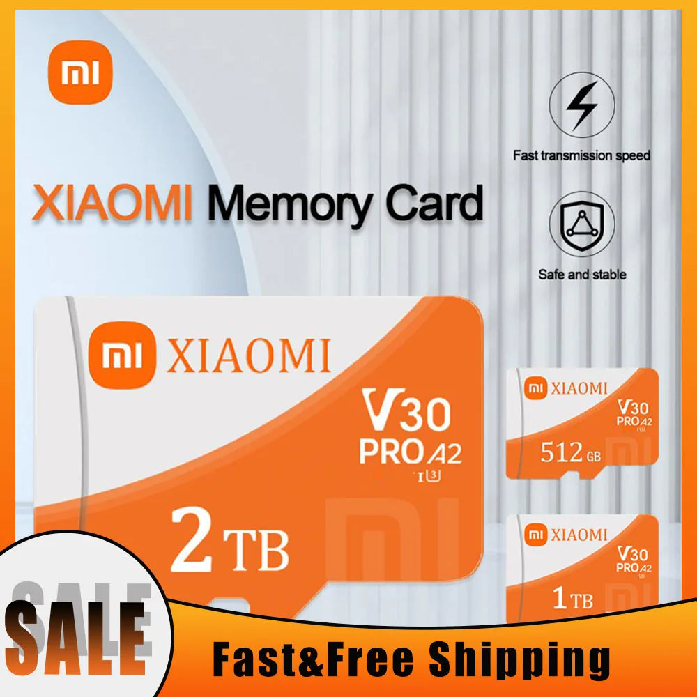 Tarjeta SD Xiaomi 2TB Smart A2 Class10 Flash de alta velocidad hasta 100 mb/s 256GB 512GB Mini tarjeta de memoria para juegos de Iphone Huawei