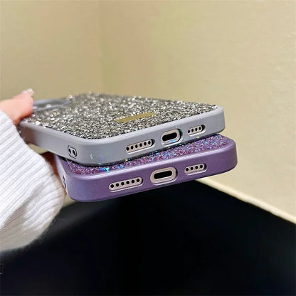 For iPhone 16 Plus 15 14 13 12 11 Pro Max Luxury Glitter Diamond Shiny Rhinestone Shockproof Anti-fall Protective Phone Case