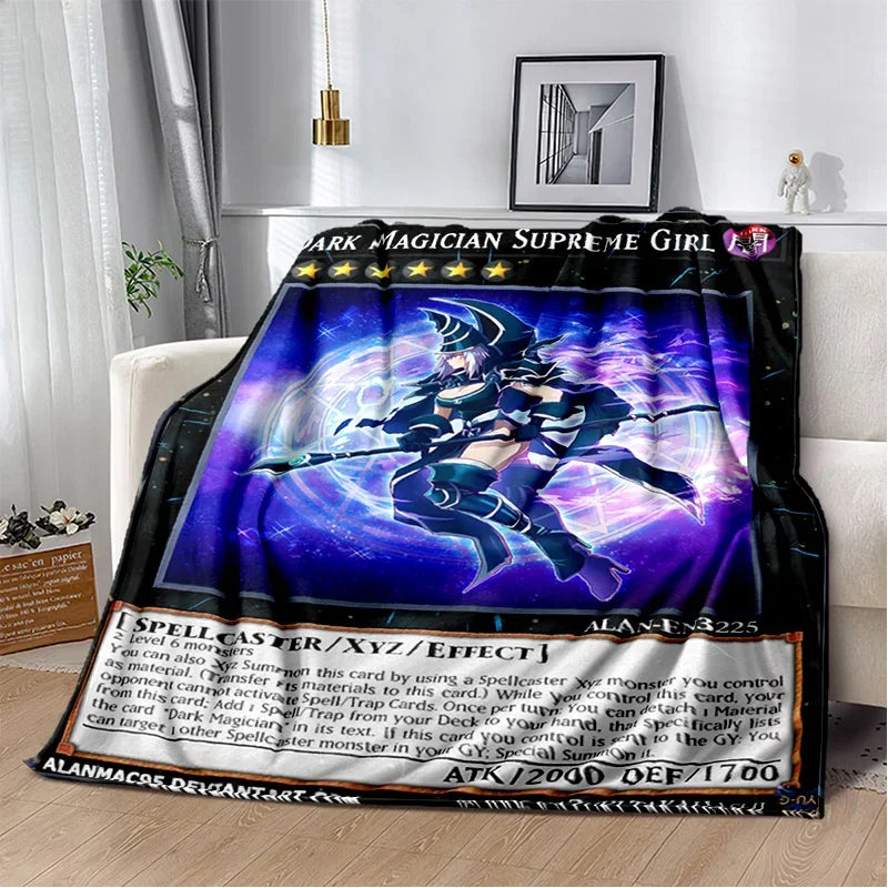 3D Monster Gold Card Cartoon  Yu-Gi-Oh Anime Dack Magician Game Soft Flannel Blanket