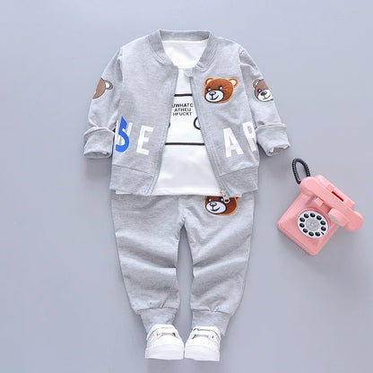 Boys Clothing Sets New Kids Cotton Suit Autumn Long - sleeved Three piece jacket+jeans+t-shirt fashion casual children Sets