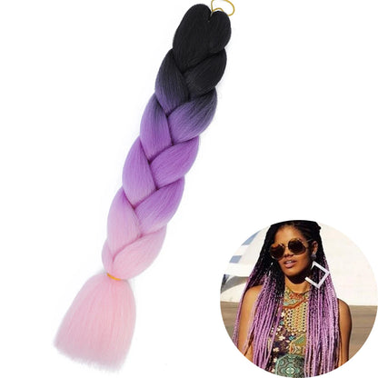AZQUEEN 24 Inches Jumbo Braiding Hair Synthetic Hair Extensions Afro Ombre Crochet Braid Hair Wholesale For Women