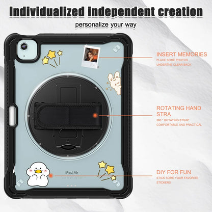 Fit iPad Air 11” 2024( 6th Gen M2) Hand shoulder Strap 360 Rotatable Kickstand Rugged Protective Case For iPad Air 11 Inch 2024