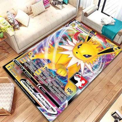 Pokemon Anime Card Pattern Large Area Rug 3D Carpet for Home Living Room Children's Bedroom Sofa Non-slip Kids Doormat Decor M