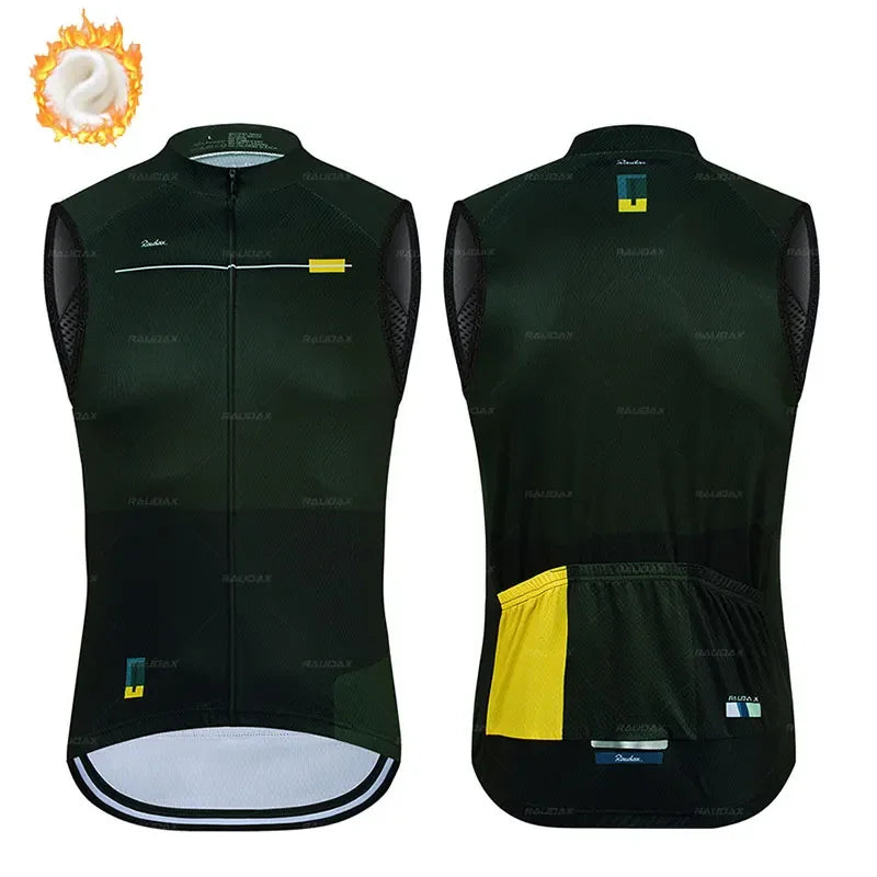 Winter Thermal Fleece Cycling Vest New Raudax Team Winter Sleeveless Cycling Vest MTB Road Bike Cycling Tops Warm Cycling Jacket