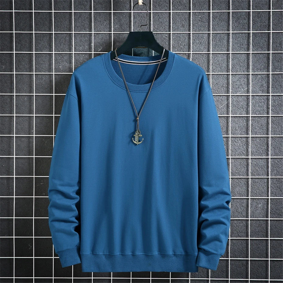 Solid Color Sweatshirts Men 10XL Plus Size Sweatshirt Spring Autumn Tracksuit Men Solid Pullover Big Size 10XL