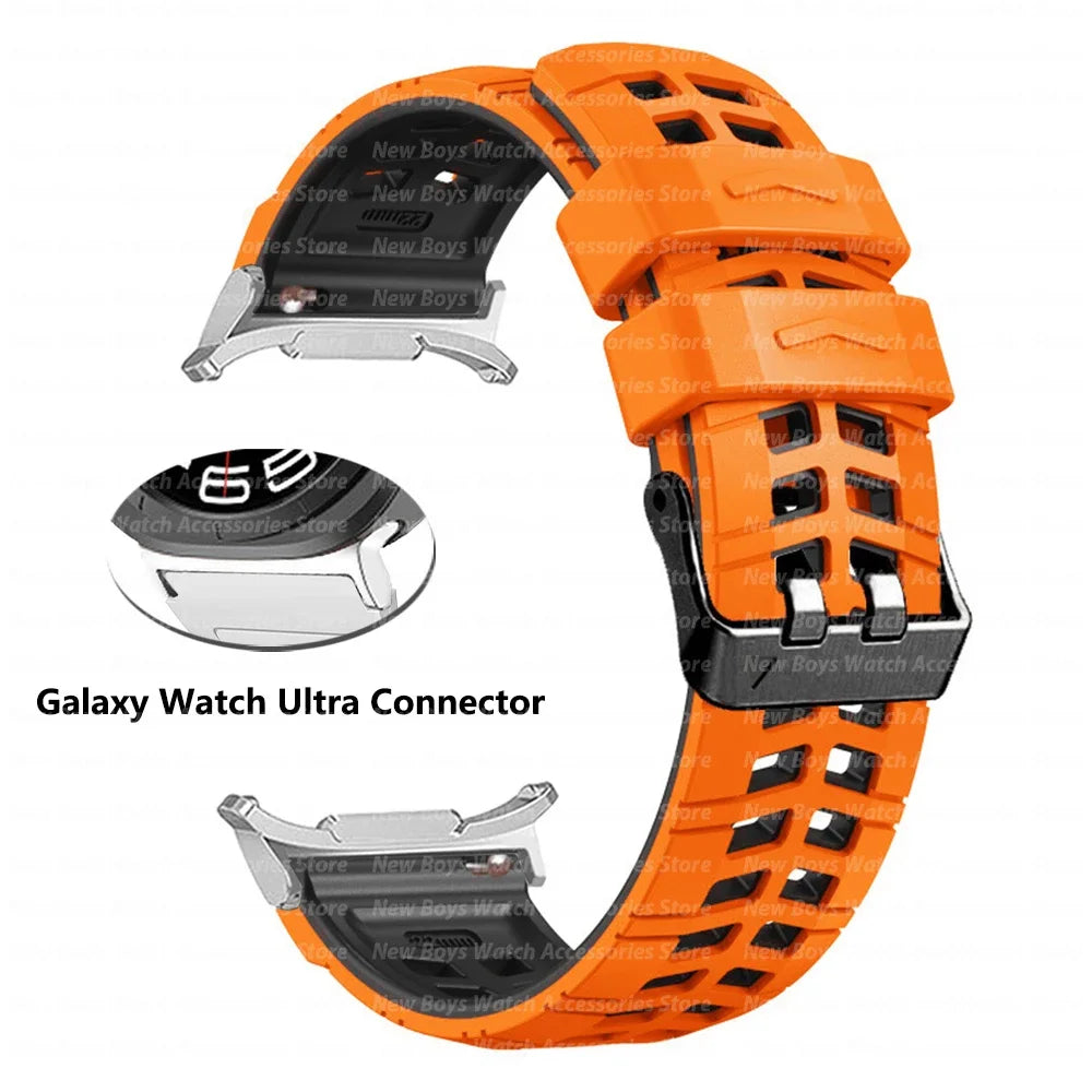 Silicone Band for Samsung Galaxy Watch Ultra 47mm Galaxy ULTRA 47MM No Gaps Quick Fit Sport Bracelet Curved End ultra 47 Strap