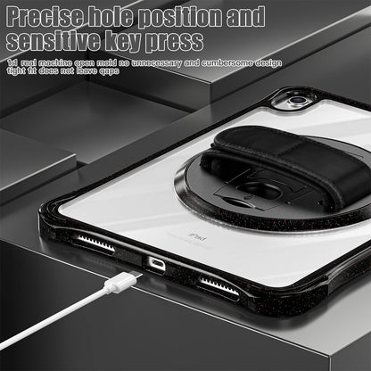 For ipad 10th Generation Case 10.9 inch 2022 Shockproof Transparent Wrist Strap Rotating Stand For ipad 10th A2757 A2777 A2696