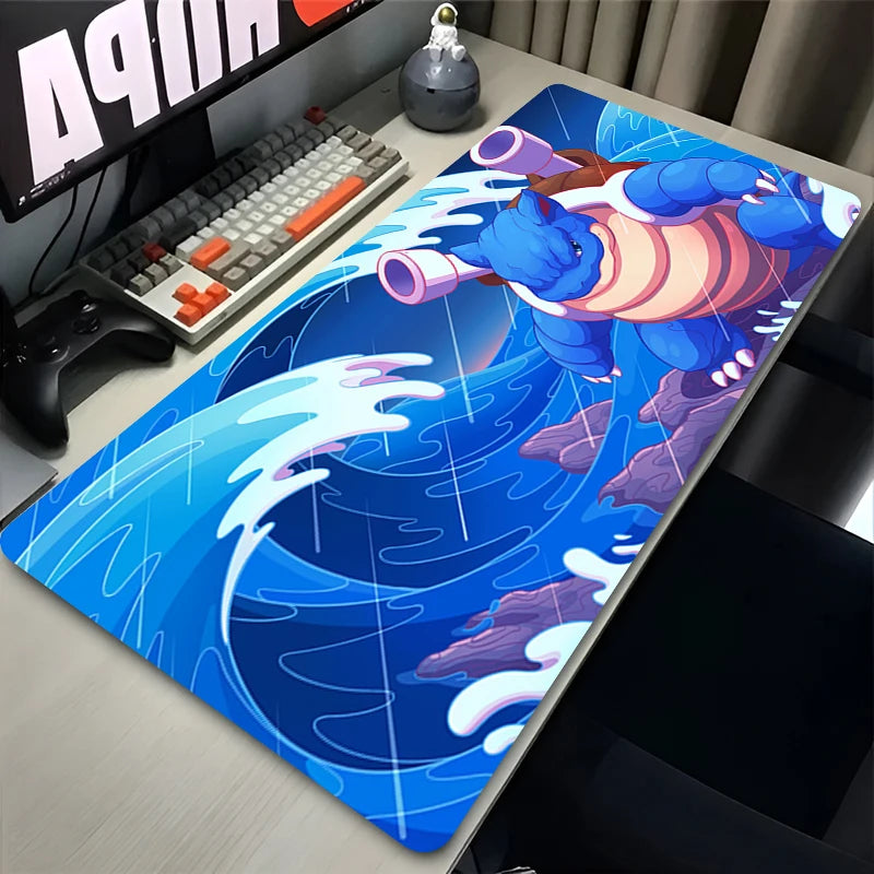 Anime Mouse Pad HD Printing Blastoise Charizard Fearow Computer Gaming Desk Accessories Edge Rubber P-pokemo Keyboard Playmat