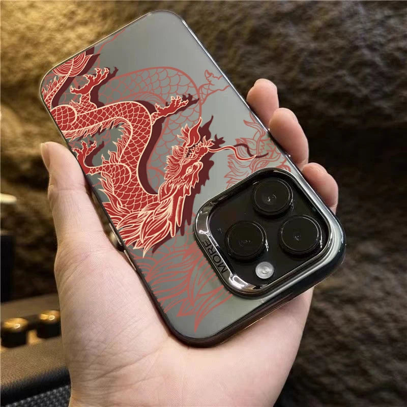 Chinese Dragon Pattern Matte Laser Case For Samsung A54 Cases Galaxy A15 A35 A55 A34 A33 A53 S24 Ultra S23 S22 Plus S21 FE Cover