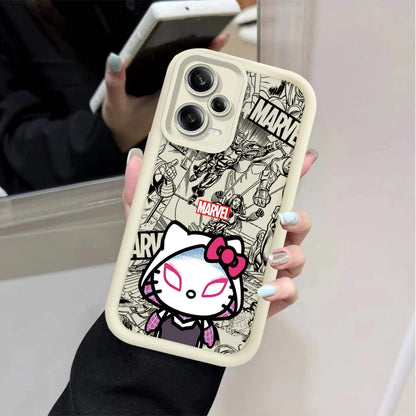 Marvel Spider Man Cat Phone Case For Xiaomi Redmi Note 13 12 11 Pro Plus 12S 11S 10S 10 9 9S 8 12C 13C Soft Silicone Matte Cover