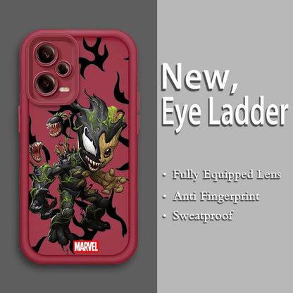 Marvel Groot Spider-Man Art For Xiaomi Redmi Note 14 13 13R 12 12R 11 11E 11T 11S Pro Plus 4G 5G Eye Ladder Soft Phone Case
