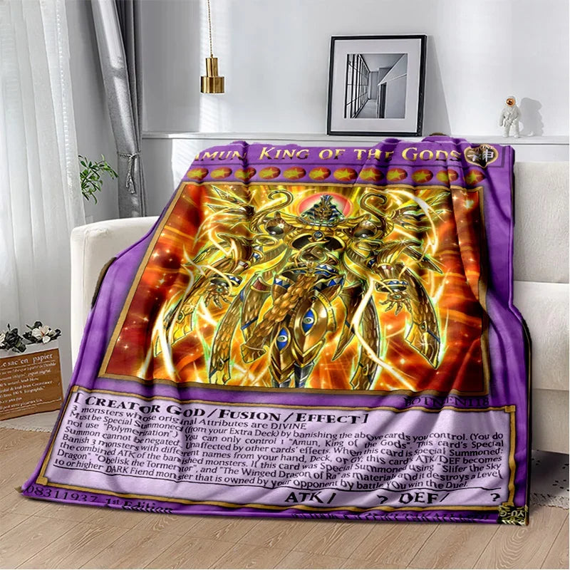 3D Monster Gold Card Cartoon  Yu-Gi-Oh Anime Dack Magician Game Soft Flannel Blanket