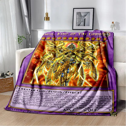 3D Monster Gold Card Cartoon  Yu-Gi-Oh Anime Dack Magician Game Soft Flannel Blanket
