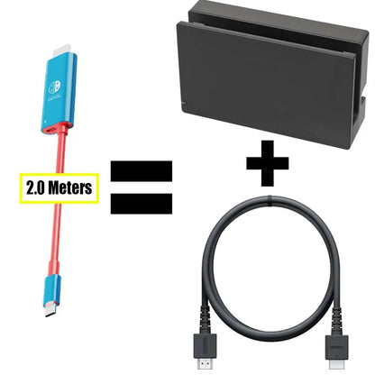 Portable Switch Dock USB Type C to HDMI Conversion Cable for TV Docking Mode Compatible with Nintendo Switch, Steam Deck