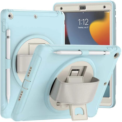 360 Degree Rotate Stand Case For iPad 9 8 7 7th 8th 9th Generation 10.2 inch Drop Resistance Cover with Pencil Holder Hand Strap