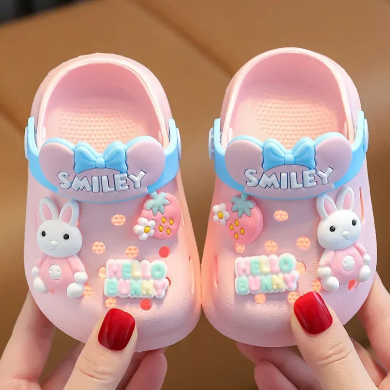 2024 Summer Baby Girl Sandals Cute Cartoon Slippers Newborn Infant Indoor Bath Anti-slip Shoes Baby Boy Beach Sandals