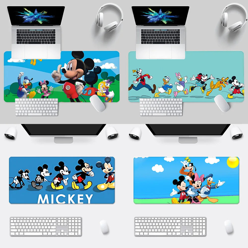 Cute Anime Mickey Minnie Mousepad HD Printing Computer Gamers Locking Edge Non-slip Mouse Pad XXL90x40cm Keyboard PC Desk Pad