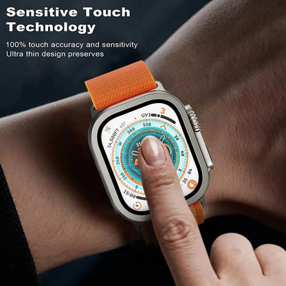 Screen Protector for Apple Watch Case Ultra 49mm accessories Metal Aluminum Alloy Cover Frame+HD Tempered Glass iWatch ultra 2