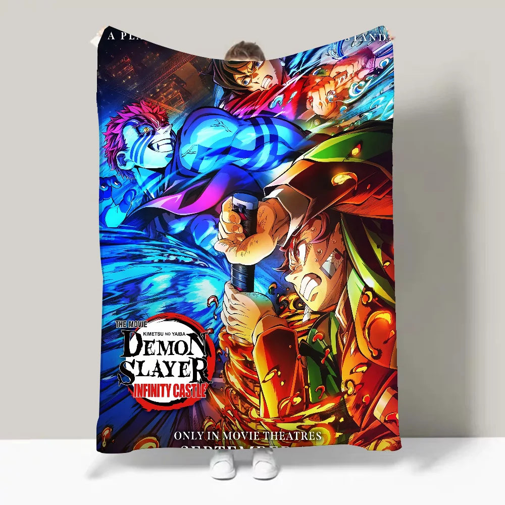 ANIME DEMON SLAYER Blanket Design Lightweight  For Dorms, Naps, Living Room, Office,Sofa,All-Season
