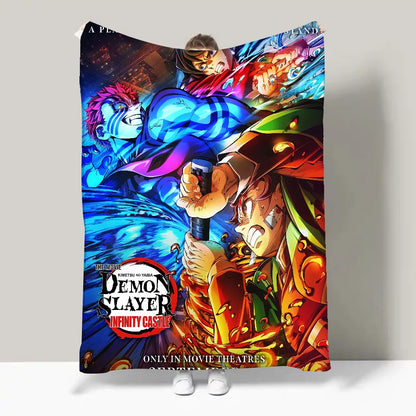 ANIME DEMON SLAYER Blanket Design Lightweight  For Dorms, Naps, Living Room, Office,Sofa,All-Season